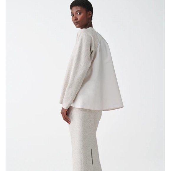 COS PANELLED COTTON-YAK grey TOP XS - Picture 2 of 6